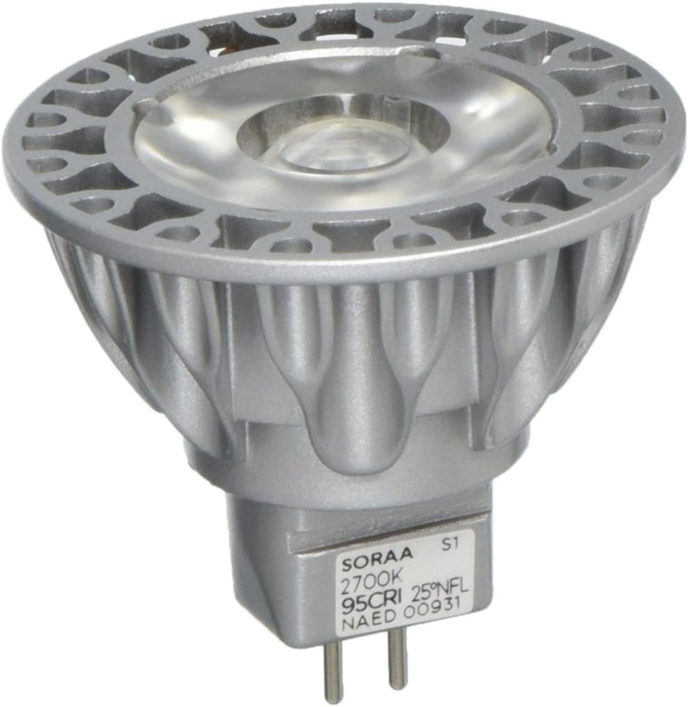 Bulbrite SM16-07-25D-927-03 SORAA 7.5W LED MR16 2700K VIVID3 25° DIM, Silver