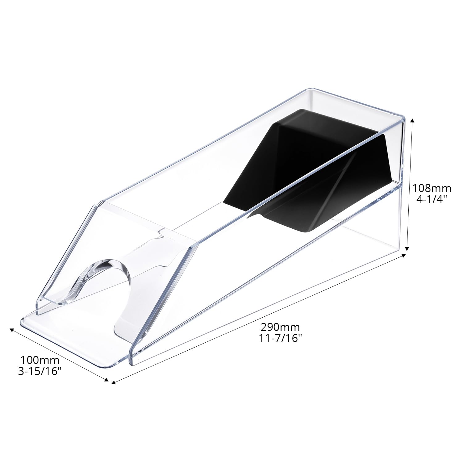 QWORK® Blackjack Shoe, Card Dispenser for 6 Decks, Poker or Blackjack Accessory, Transparent, Transparent/Green - Image 2