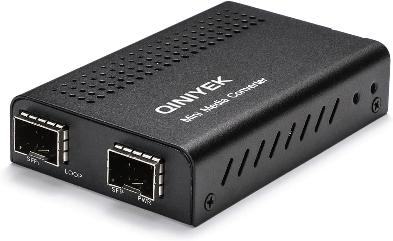 10 Gigabit Ethernet SFP+ to SFP+ Fiber Media Converter - 2 x Open SFP+ Slots, SFP+ Media Converter- Supports 10GB SFP+ Fiber and Copper Modules, DC 5~12V, Power Adapter Included