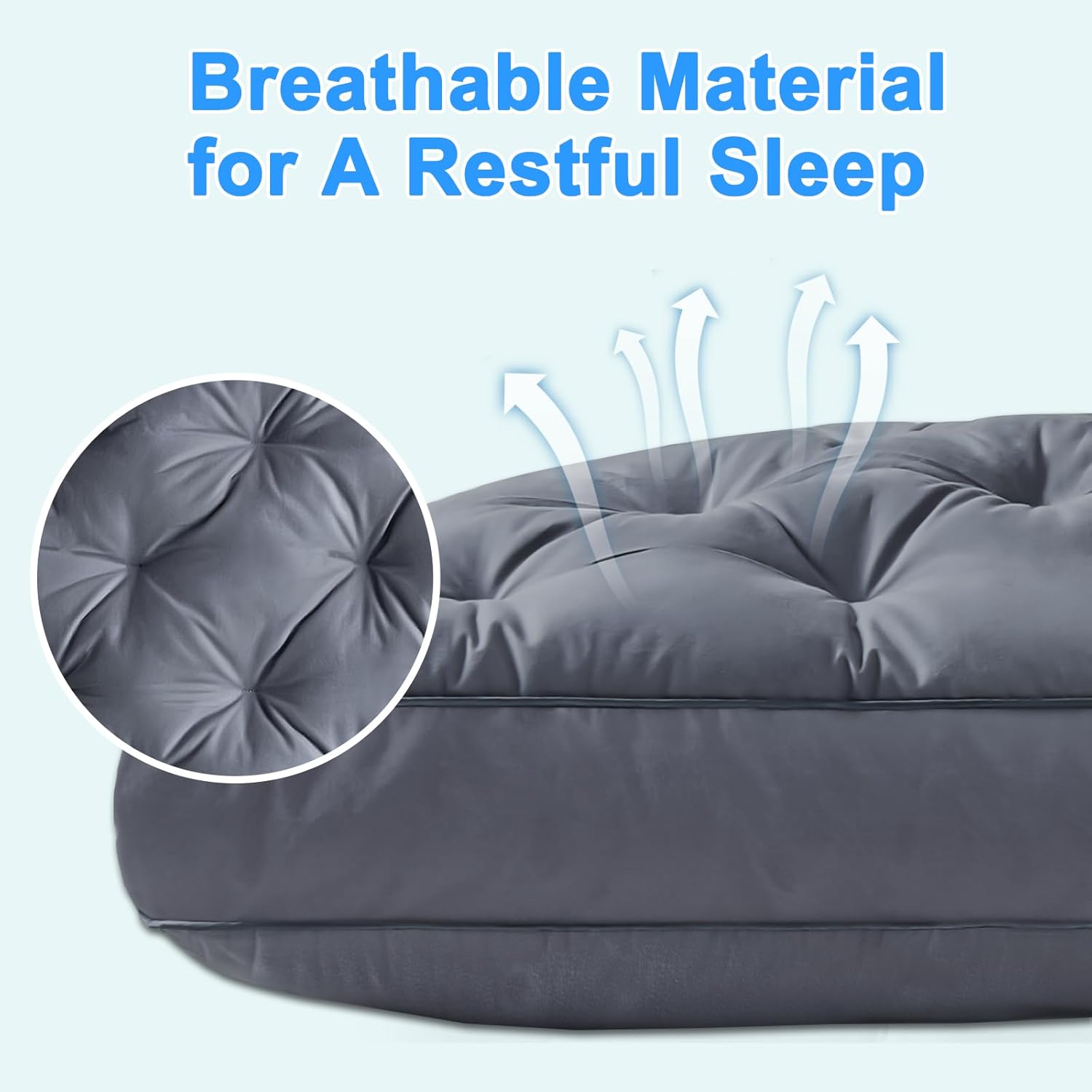 YOUR MOON Extra Soft Support Pillows Standard Size, Luxury Fluffy Down Alternative Pillow for Sleeping, Medium Thick Pillows, 100% Cotton Shell Bed Pillow (Gray) - Image 6