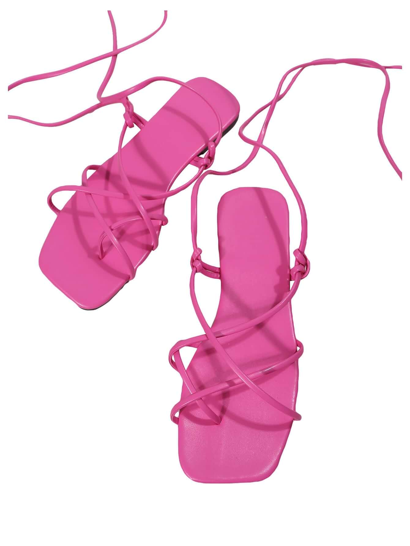 GORGLITTER Women's Summer Strappy Sandals Dressy Beach Lace Up Shoes 2026 Vacation Shoes, Gladiator, Leather, Toe Ring, Open Toe Comfortable Thong Flats, Cute Wedding Party Outfits