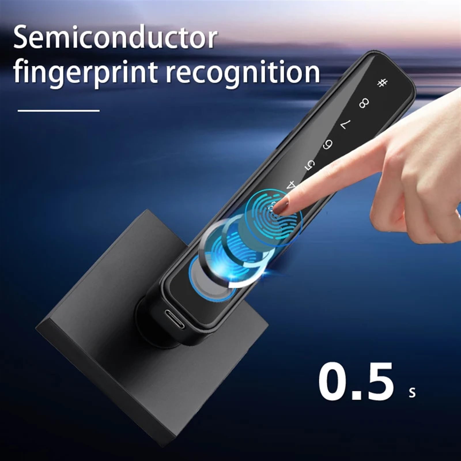 Serrure biométrique intelligente à empreintes digitales, mot de passe, serrure électronique, boutons porte d'entrée sans clé, poignée sécurité Bureau Commercial(blanc)
