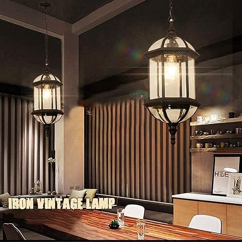 Miniatura 4 de Chandelier European Outdoor Waterproof Balcony Garden Landscape Light Glass Lantern Grape Trellis Pavilion Corridor E27 Light Ceiling Hanging Lamp