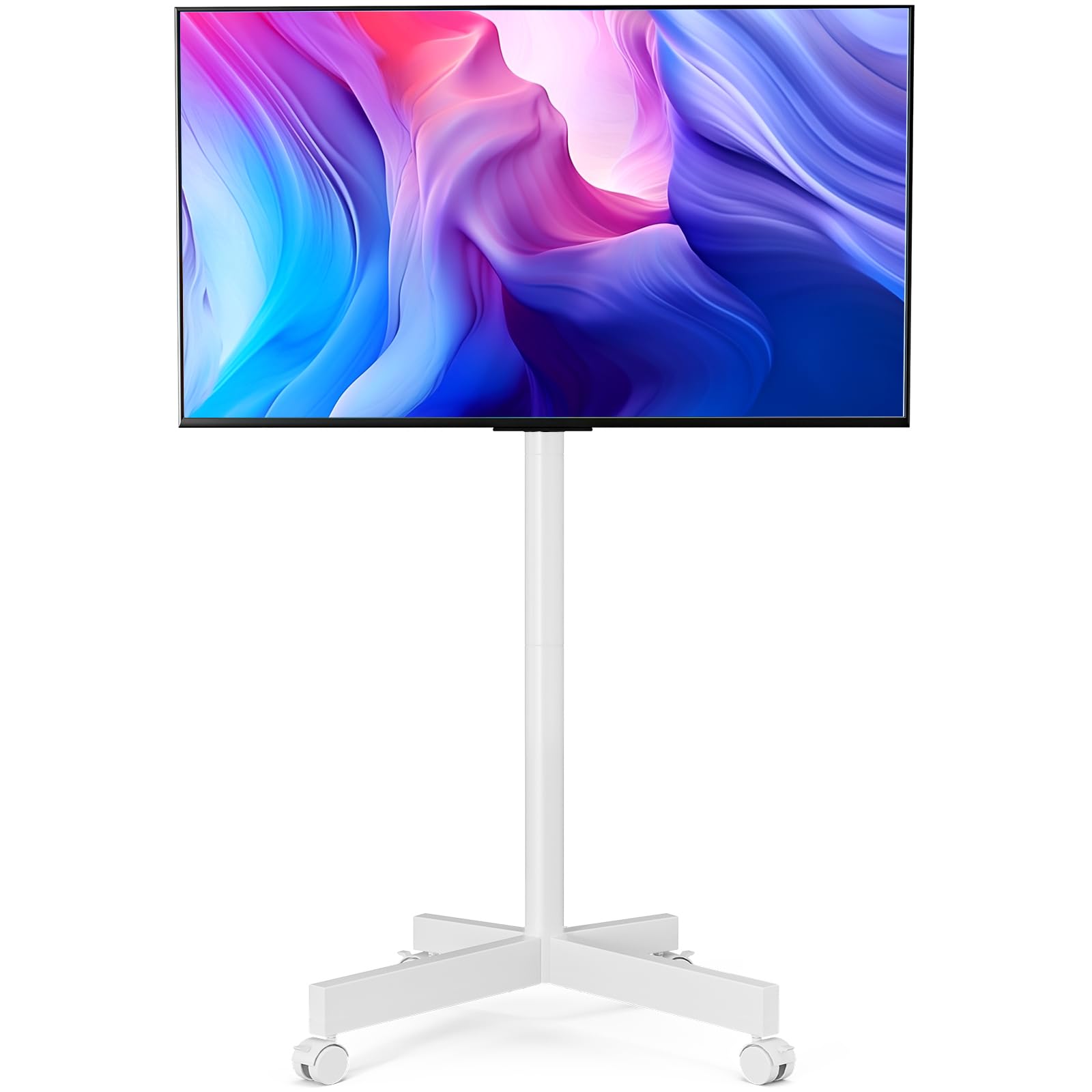 HOLMAXD Mobile TV Cart Rolling TV Stand for 23-65 Inch Screen Outdoor TVs up to 110lbs, Height Adjustable Portable AV Cart with Wheels and Tilt Mount,