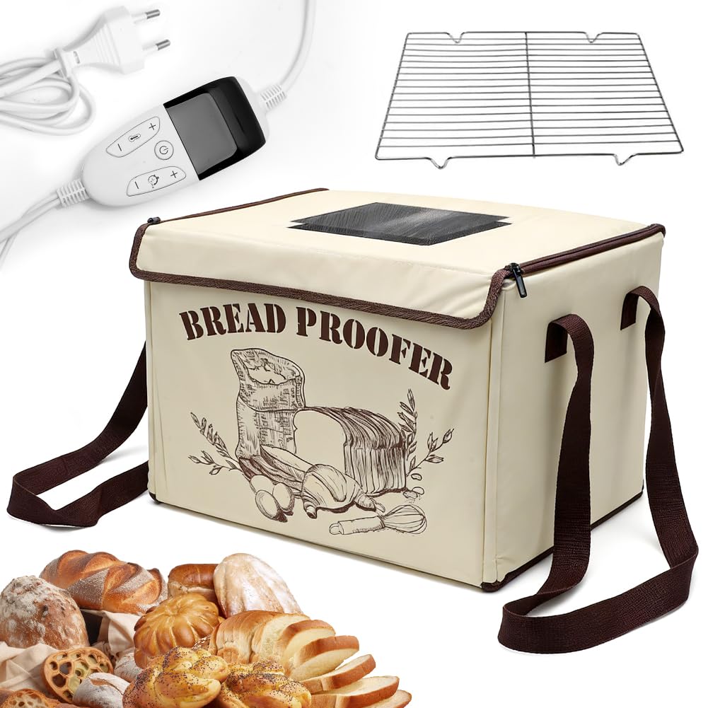 Caja de fermentación para pan, masa fermentadora, con calefacción para masa de pan, caja de fermentación plegable, temperatura ajustable y temporizador, caja de fermentación para hornear pan, yogur