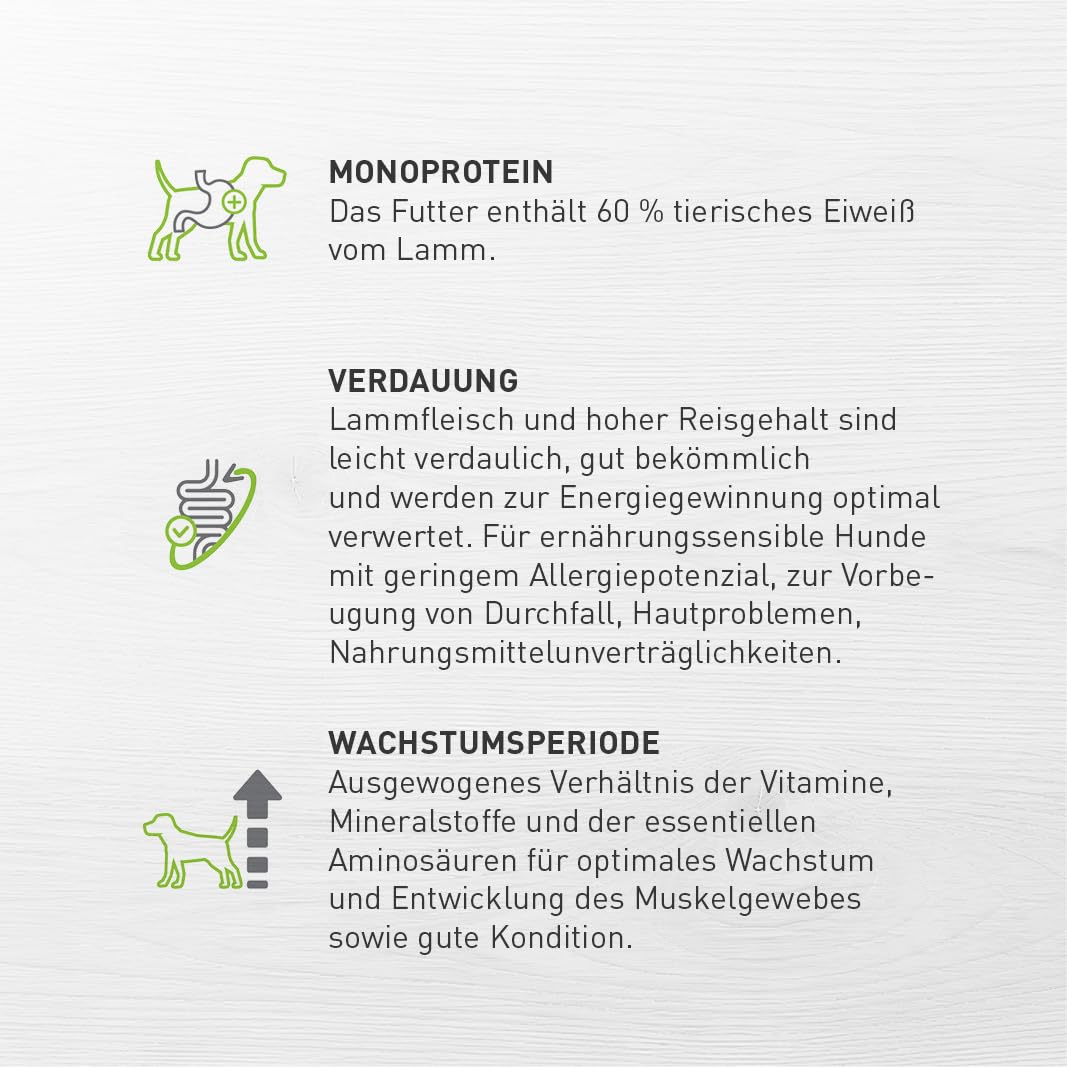 Eminent Puppy Lamb & Rice bezglutenowa karma dla psów, sucha karma wysokiej jakości dla szczeniaków, ciężarnych i karmiących suk wszystkich ras (15 kg)