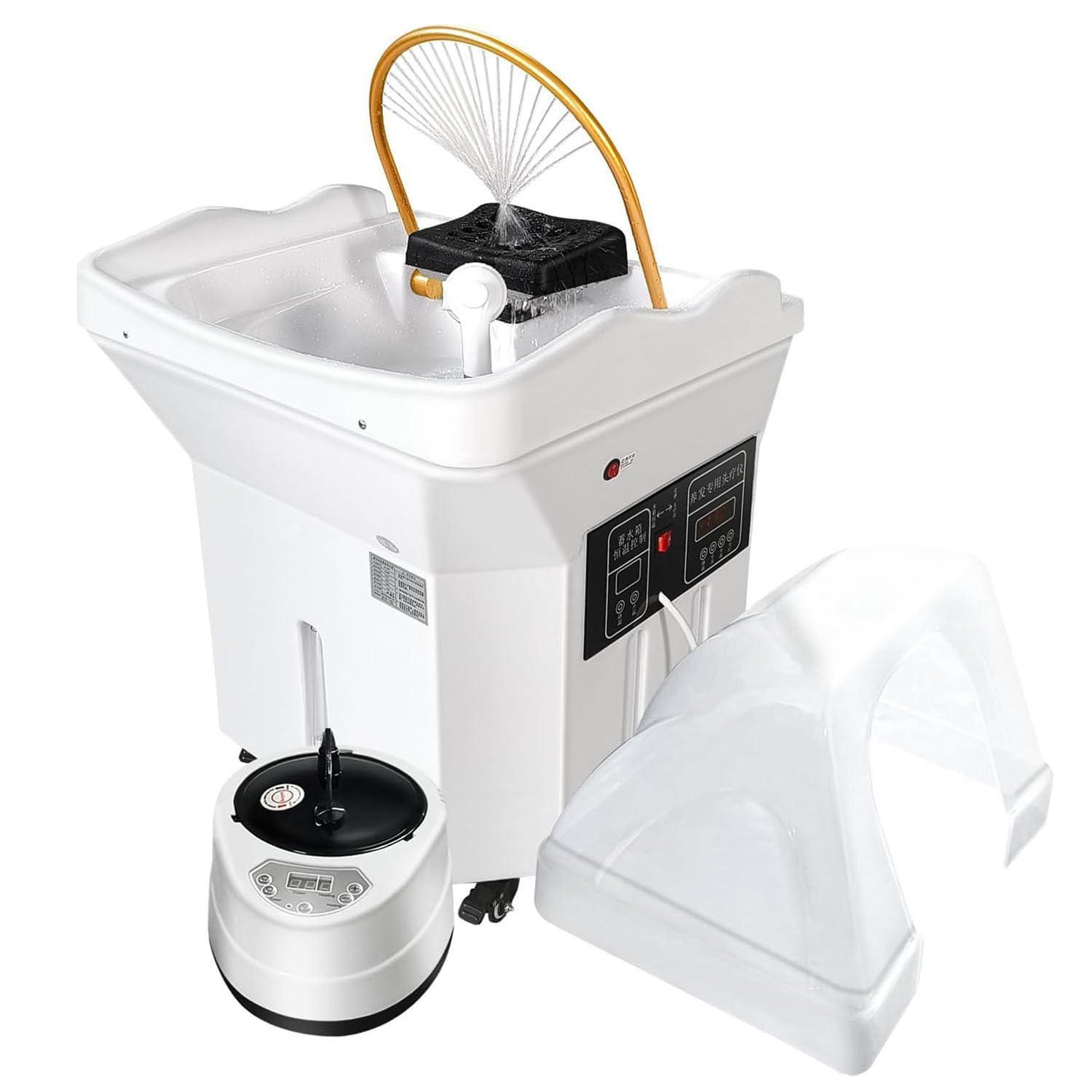 Head Spa Equipment,Lavabo de Champú de Circulación de agua,Capacidad Almacenamiento Agua 60 L,cama de Champú de Masaje,Lavabo Champú Extraíble con Diseño Arco 180° para Salones Y Spas