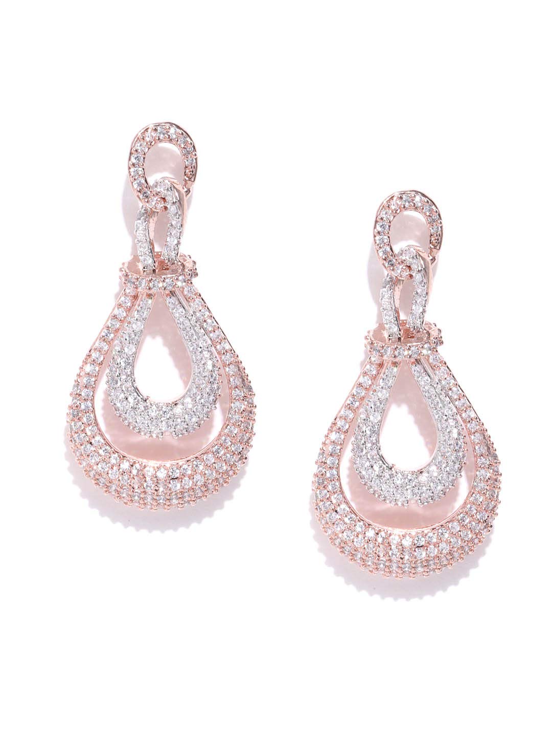Priyaasi Elegant American Diamond Earrings for Women | Stylish Drop Design | Rose Gold Earrings for Women | Fashion Jewellery for Party, Weddings, & Gifting (B08KKLP651) Amazon Price History, Amazon Price Tracker