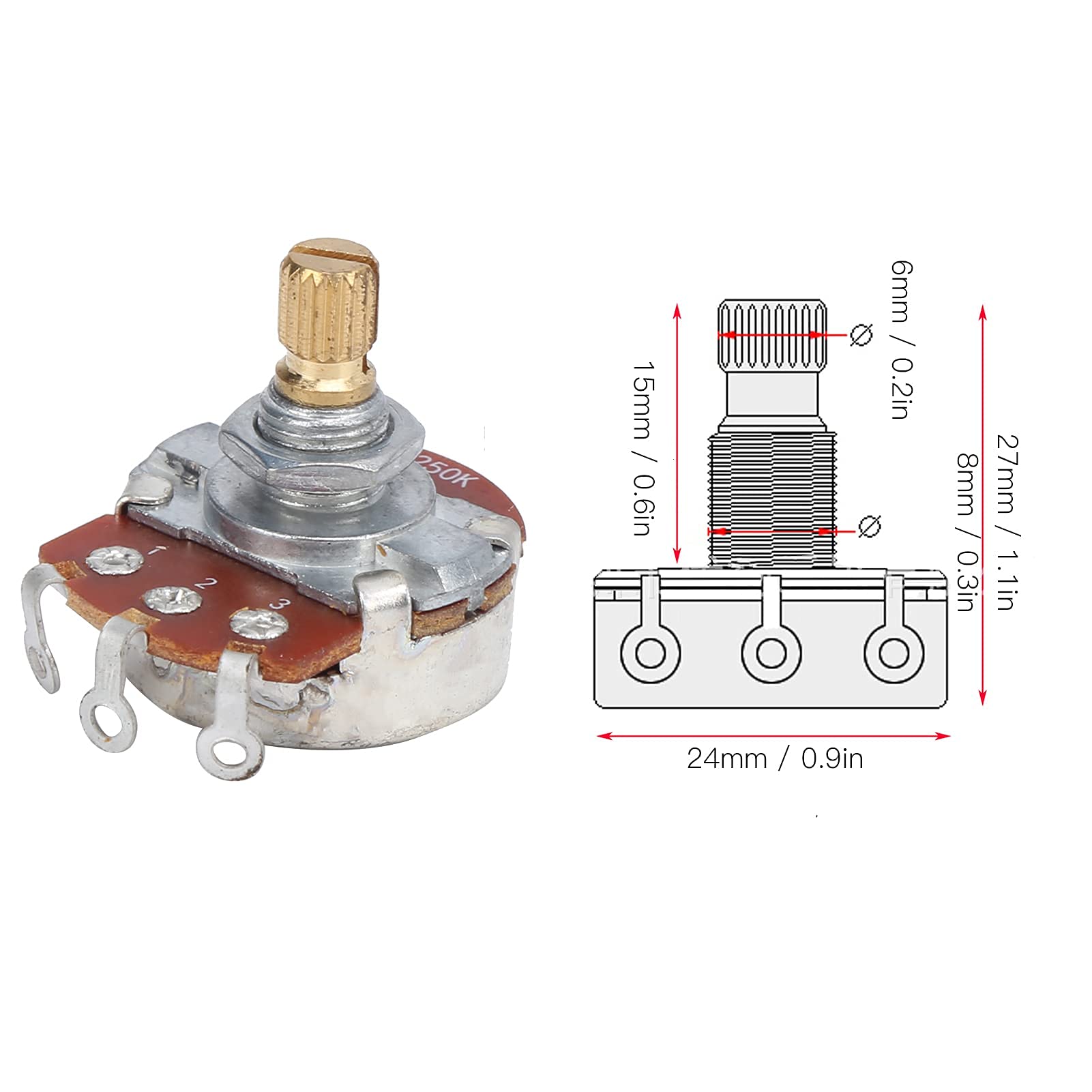 8 Stück Potentiometer Verlängerungswellen - 10x25mm Grau | Für Mixer & E-Gitarre | Kunststoff