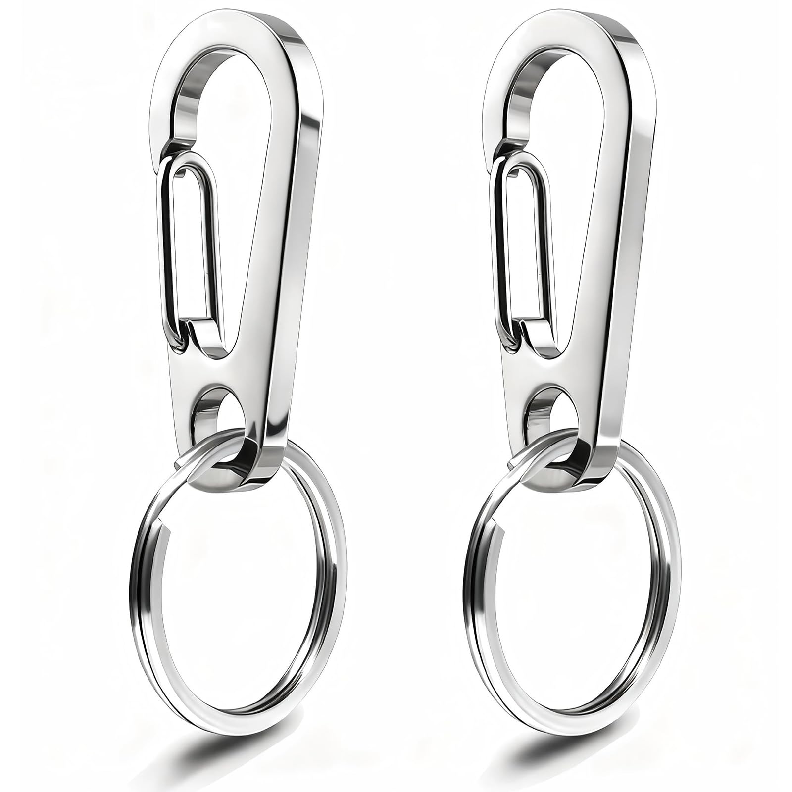 IVIA PET Dog Tag Clips / 2 Pack/Multiple Size 304 Stainless Steel Quick Clip with Rings/Easy Change Dog Cat ID Tag Holder for Small pet Collars and