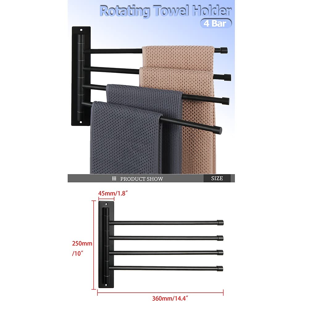 Porta asciugamani, Porta asciugamani per bagno, Porta asciugamani da bagno da 1 pezzo, Porta asciugamani girevole, Appendi asciugamani a parete, Cremagliera girevole in acciaio inossidabile