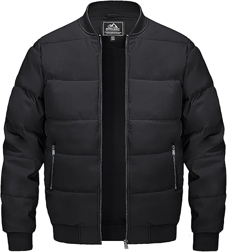 MAGNIVIT Chaquetas de invierno para hombre, chaqueta bomber para hombre, chaqueta de otoño, chaqueta negra, chaqueta bomber chaquetas ligeras,