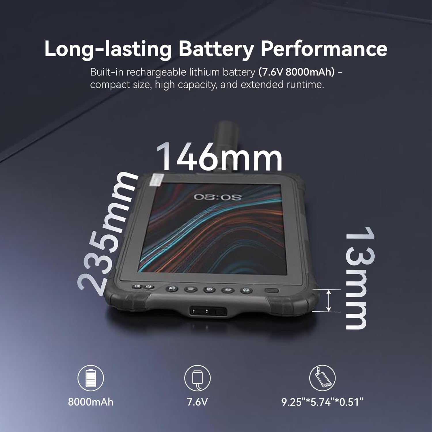 T8 Pro GNSS Tablet - High-Precision GIS and Surveying Device 8" HD Touch Screen, Centimeter-Level Handheld Survey Tablet, Android 10 OS Long Battery Life, High Compatibility GPS RTK Rover image 7 of 9 B0CJQWHMYQ