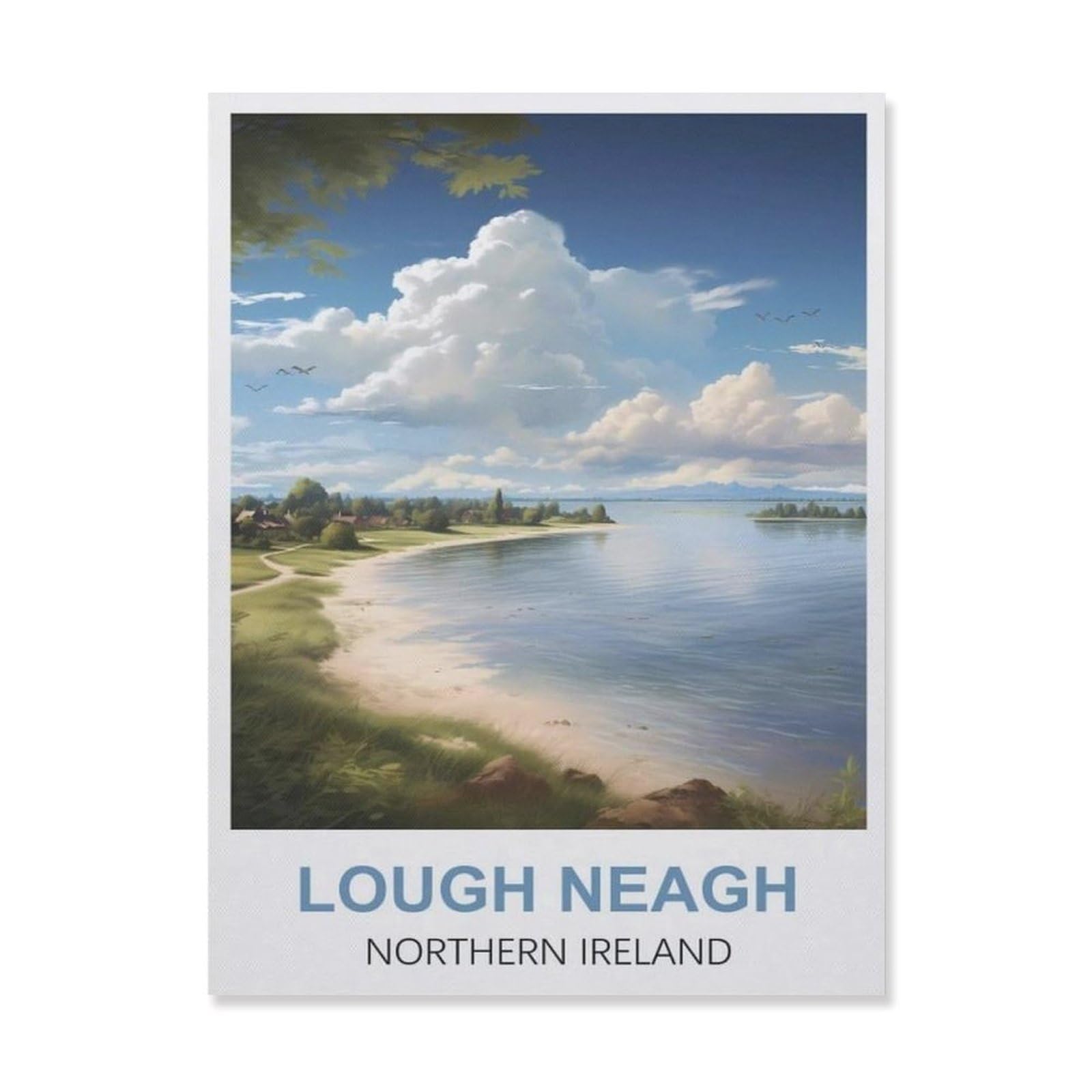 Funny Metal Tin Signs，Lough Neagh Northern Ireland(15x30cm）