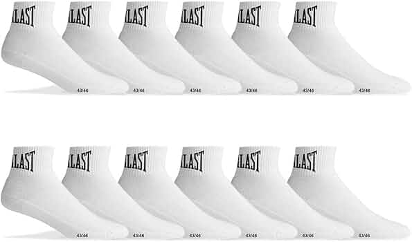 EVERLAST Calzini Uomo 12 Paia - Calze Sportive Antiscivolo Boxe, Traspiranti E Morbide, Taglia 39-42 - Foto 2