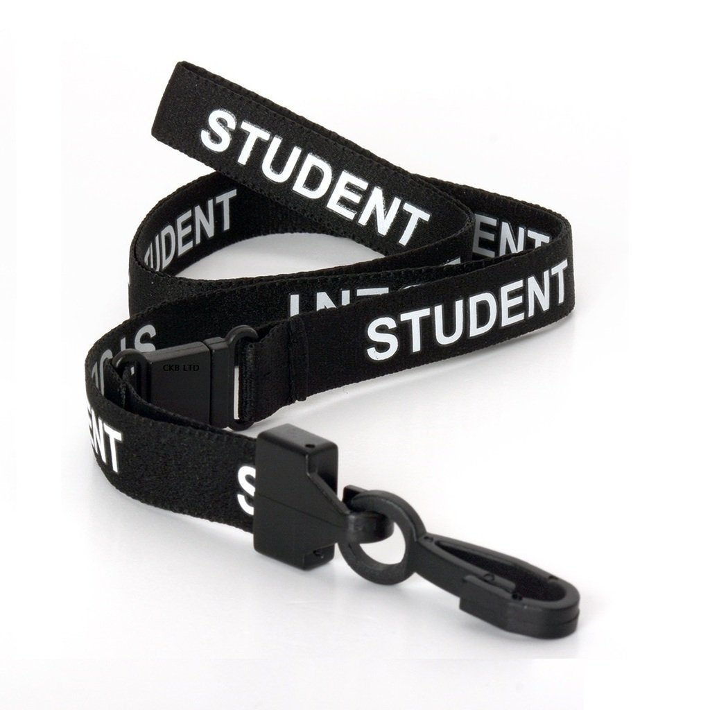 CKB LTD Student LANYARDS Breakaway Safety Lanyard For Schools Neck Strap Swivel Plastic Clip for ID Card Holder - Pull Quick Release Design (Black, Pack of 10) โ image 1