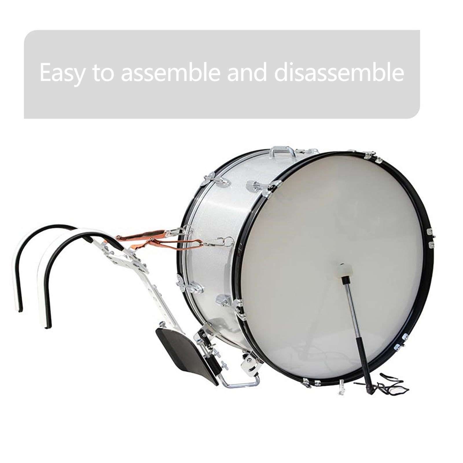 Toddmomy Soporte para Caja de Marcha en Aleación de Aluminio Correa de Hombro Ajustable, Arnés para Percusionistas Adultos en Escenarios y Ensayos