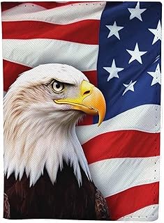 American Flag Passport Holder for Travel Stars and Eagle PU Leather Passport Cover Wallet Cute Passport Card Holder for Women and Men
