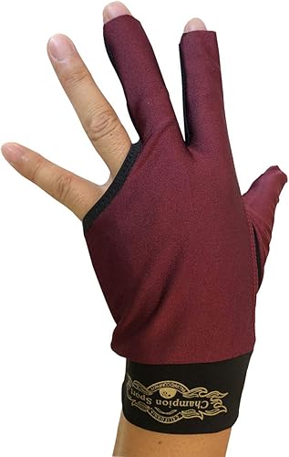 Miniatura 3 de Guante de palo de piscina con 3 dedos de corte Champion Cut 2019, depredador de mano izquierda (azul, vino, negro) (vino y negro, grande)