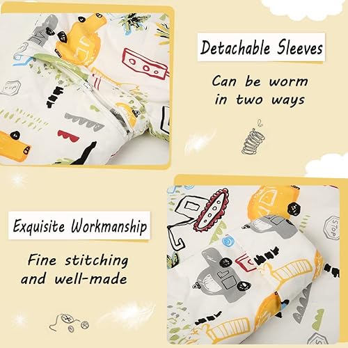 Miniatura 3 de XIFAMNIY 1.5 TOG Manta portátil para bebé, desmontable de manga larga, saco de dormir para niños pequeños