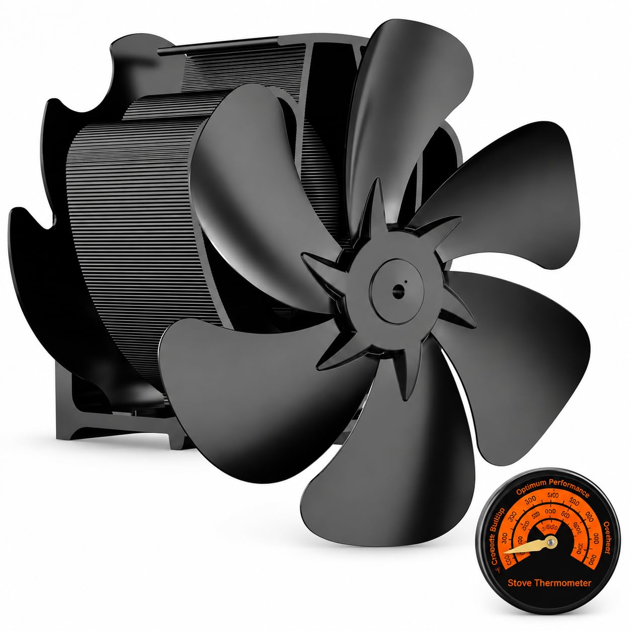 semai Kaminventilator Magnetisch, Ofenventilator Ohne Strom mit 6 Blättern