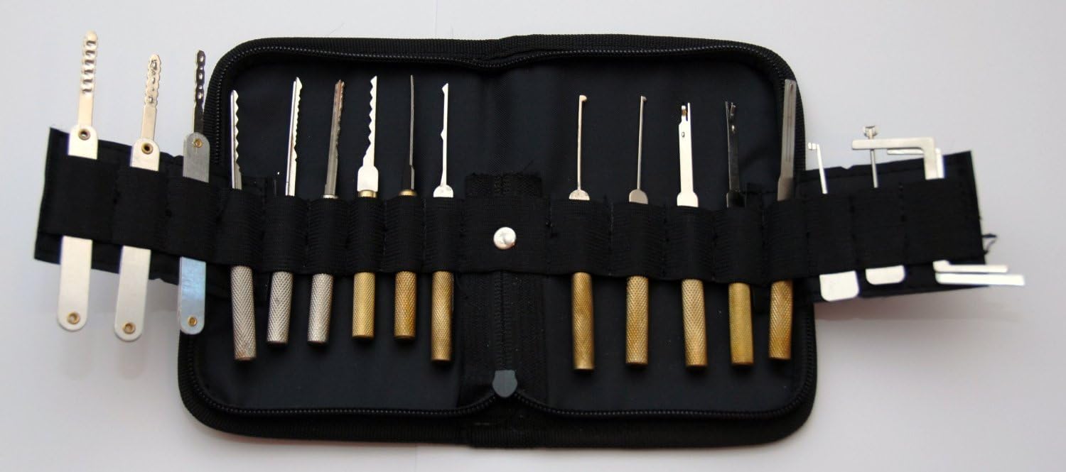 18 Piece dimple Lock Pick Set with Free How to Pick Cylinder Locks Guide