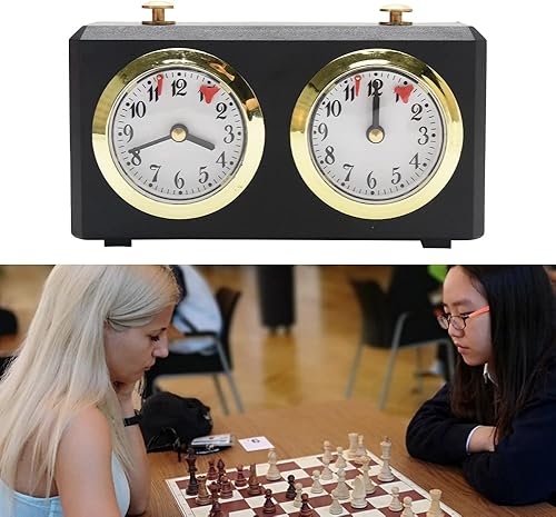 Miniatura 5 de Reloj de ajedrez, temporizador de reloj de ajedrez mecánico profesional, reloj de ajedrez mecánico de cuenta regresiva, accesorios de juego de