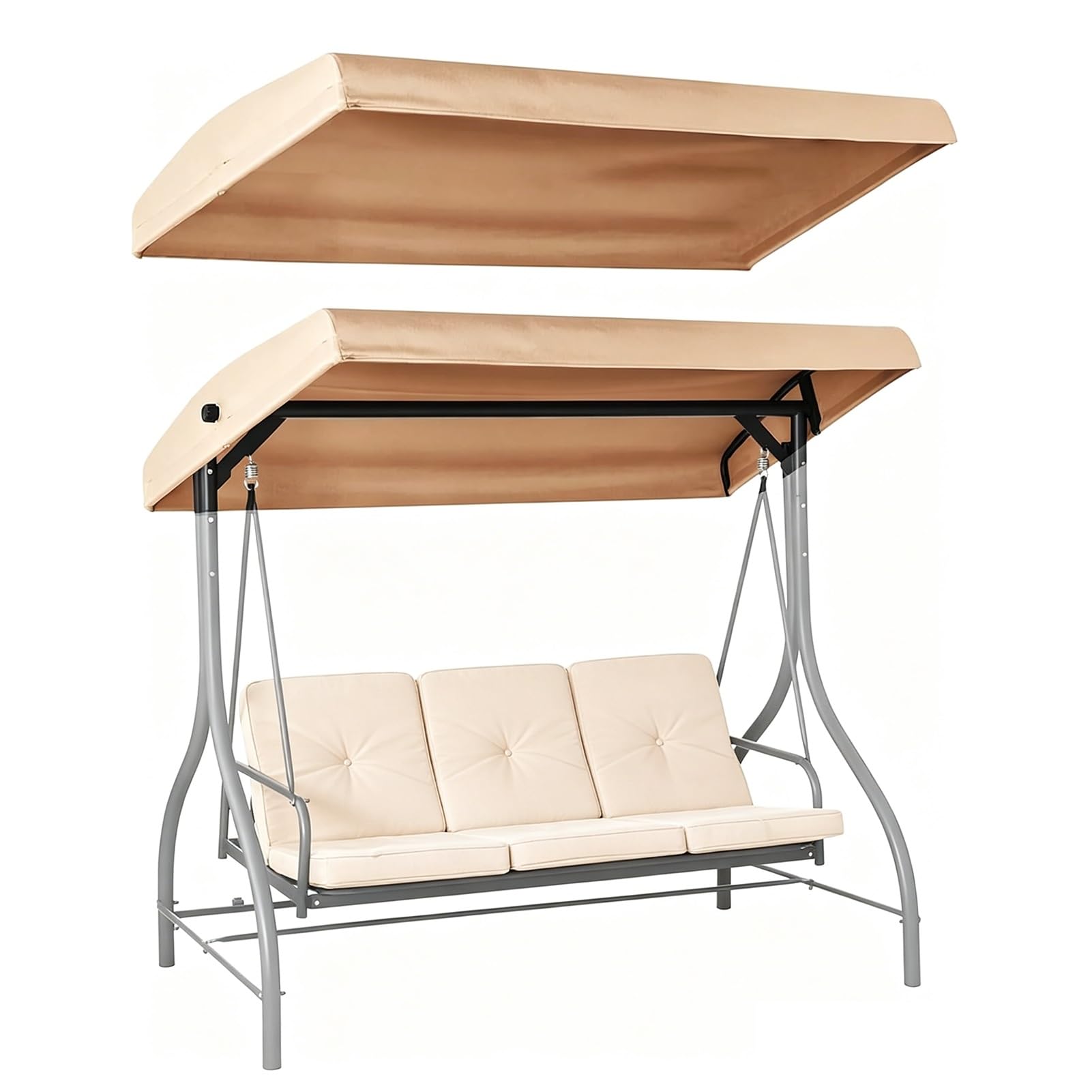 Toit de Rechange pour Balancelle de Jardin, Imperméable Toile de Balancelle Anti-UV pour 2 3 Places Universelle(198x118cm/78x46.5in)