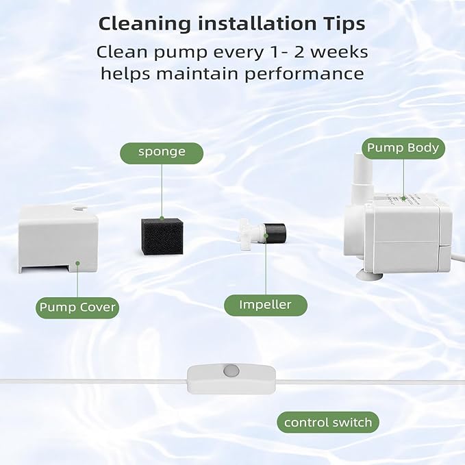 Bomba de repuesto D443 para fuente de agua para mascotas, compatible con fuentes de 50oz y 95oz miniatura 3