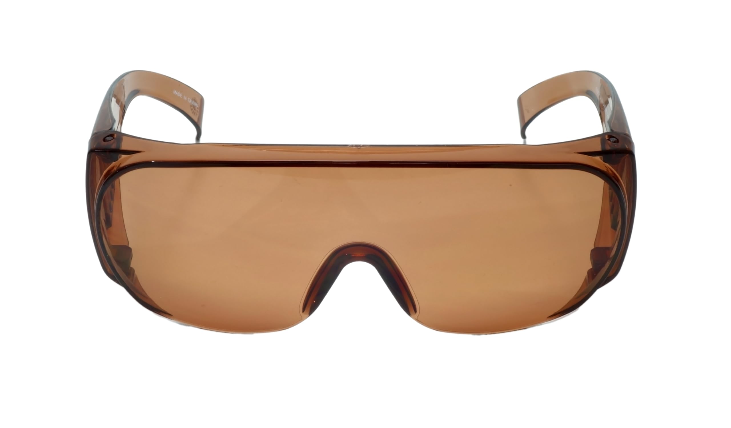 Calabria 1003 Fitover - Gafas de sol de seguridad grandes sobre gafas graduadas | 100% protección UV | patillas transparentes | Cobre