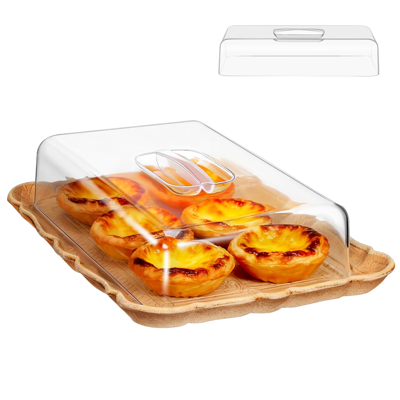 TOYANDONA Transparent Acrylic Food Cover - Rectangular Clear Cake Dome for Kitchen And Restaurant Use, Clear Protective Display Lid for Cakes, Bread, Fruits
