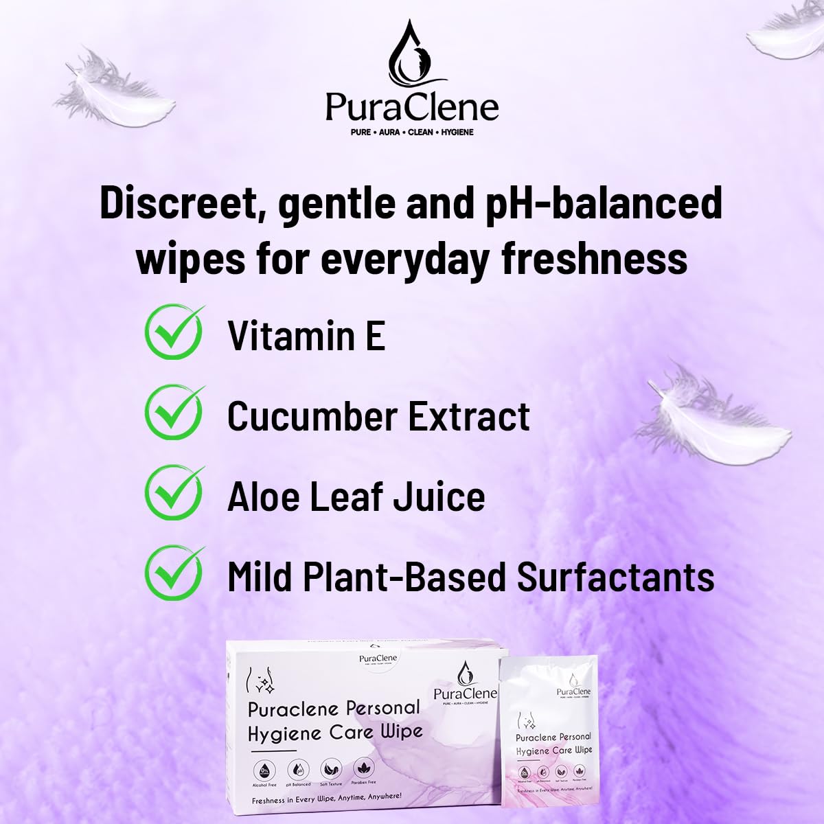 PuraClene Intimate Hygiene Wipes for Women, 50 Wipes 3