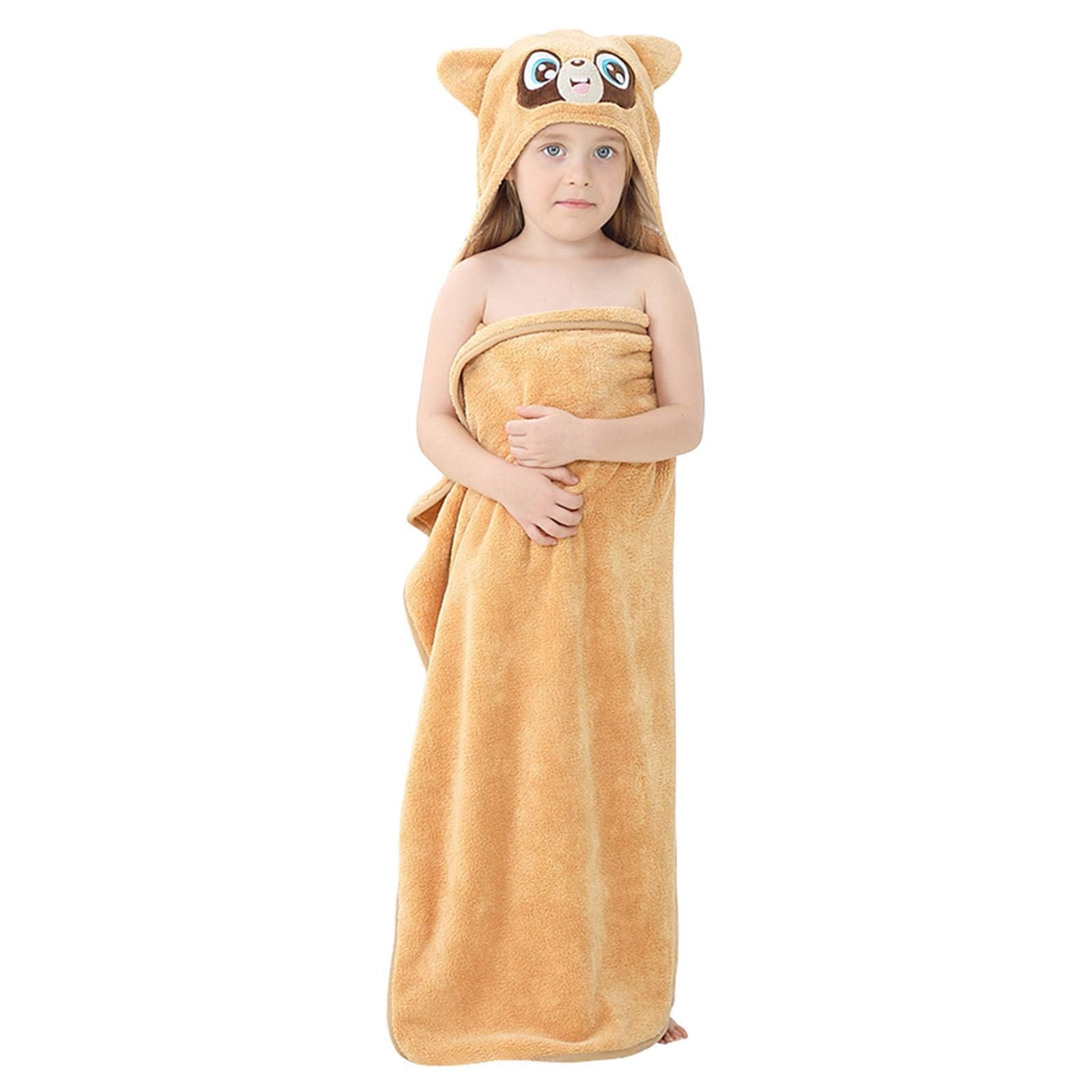 MICHLEY - Toalla de bebé unisex con capucha de dibujos animados, suave de alta calidad para natación de 80 cm x 133 cm para 0-9 T (Raccoon)
