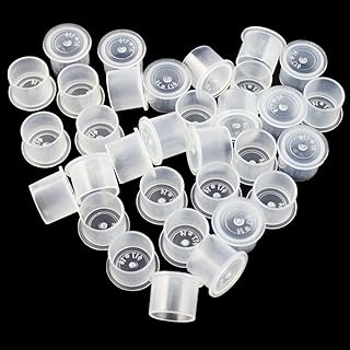 Tattoo Ink Caps Small - Yuelong 1000Pcs Plastic Pigment Caps Disposable Tattoo Cups With Base Sizes 11mm for Permanent Makeup Container Cap Tattoo Accessory Tattoo Ink
