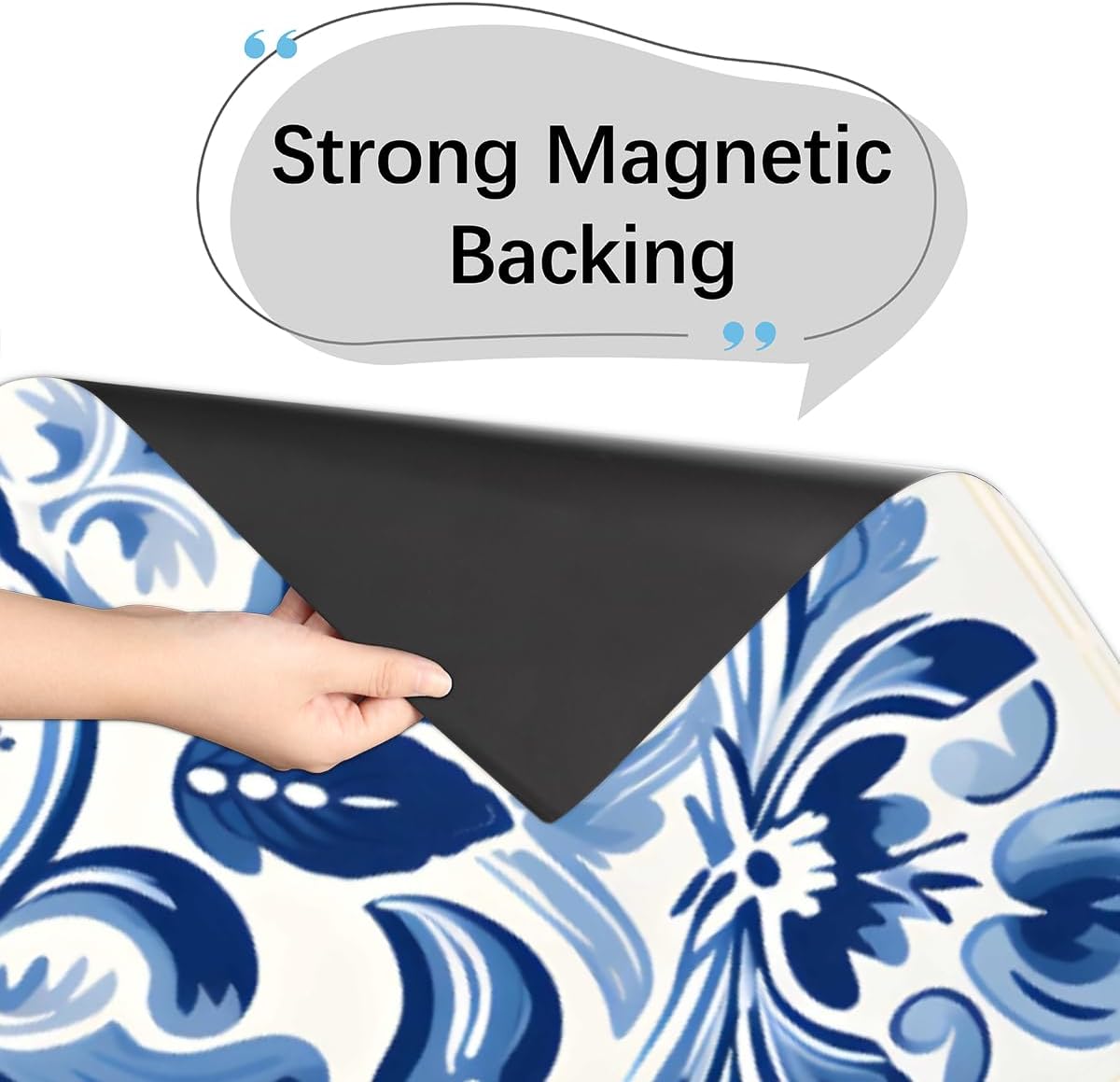 Dishwasher Magnet Cover Blue Ethnic Flower Paisley Reusable Dishwasher Magnetic Cover Sticker Decorative Dish Washer Door Cover Panel for Home Kitcen Appliance