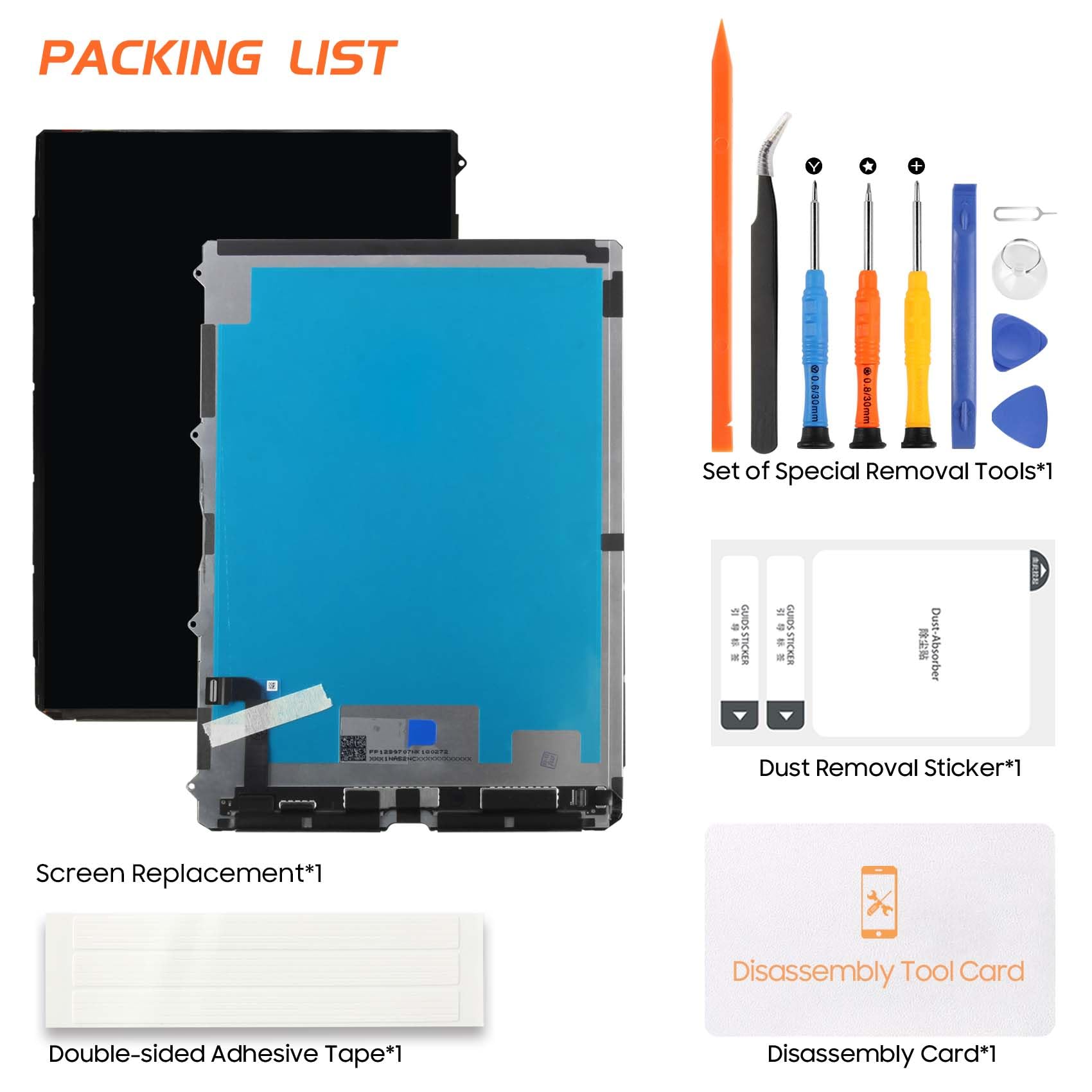 LCD Bildschirm für iPad 10 Gen LCD Display für iPad 10th 2022 A3162 A2757 A2777 A2696 10,9 Zoll Bildschirm Ersatz Glaspanel mit Reparatur-Sets (Nur LCD, Nicht Touch Screen)