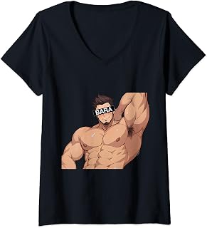 Womens Bara Tiddies Gay Men Armpits Sexy Muscles Hunk Worship Pits V-Neck T-Shirt