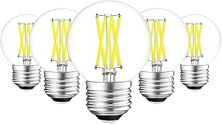 Dimmable G16.5 LED Light Bulbs, 6W E26 Edison LED Bulbs,Daylight 5000K,600lm,6W Equal 60 Watt,G50 Globe Light Bulb for Pendant Vintage LED Filament Edison Candle Bulb with Decorative, 5-Pack