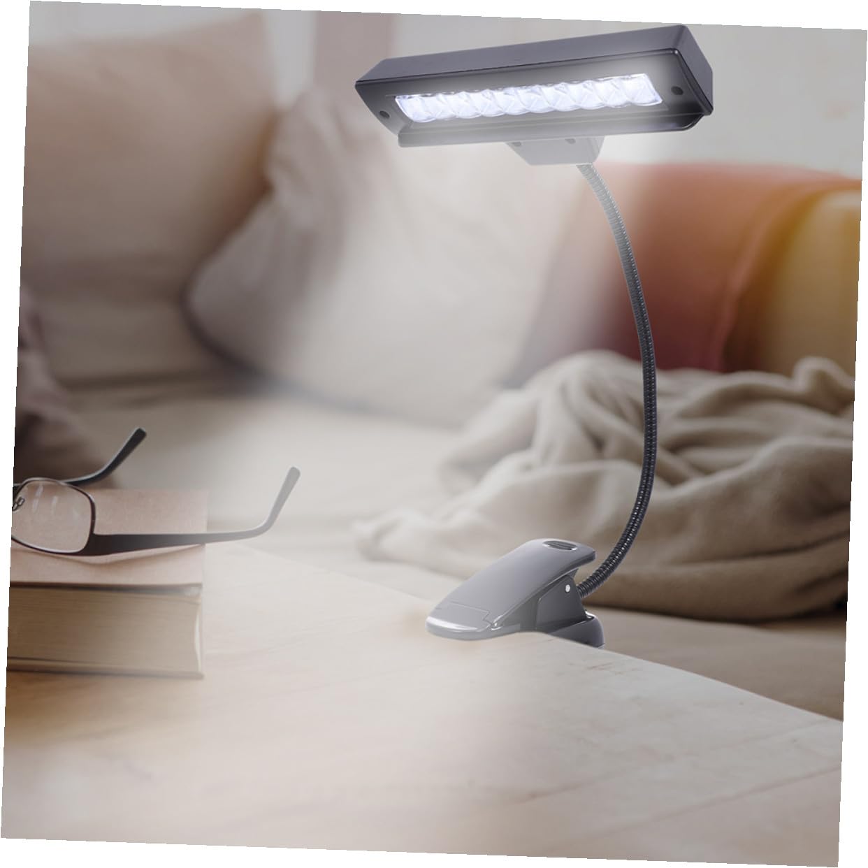 Zerodeko Dimmbare LED Notenständer Beleuchtung mit Klemme Flexible Tischleuchte aus Abs und Metall Platzsparend für Schreibtisch und Musikständer