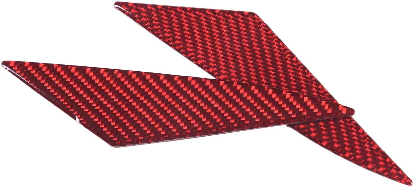 Soft 3D Real Carbon Fibe Car Rear Tail Light Side Triangle Trim Kit Compatible with Corvette C8 Stingray Z06 Z51 2020 2021 2022 2023 Rear Tail Light Side Triangle Sticker Decor Accessories (Red)