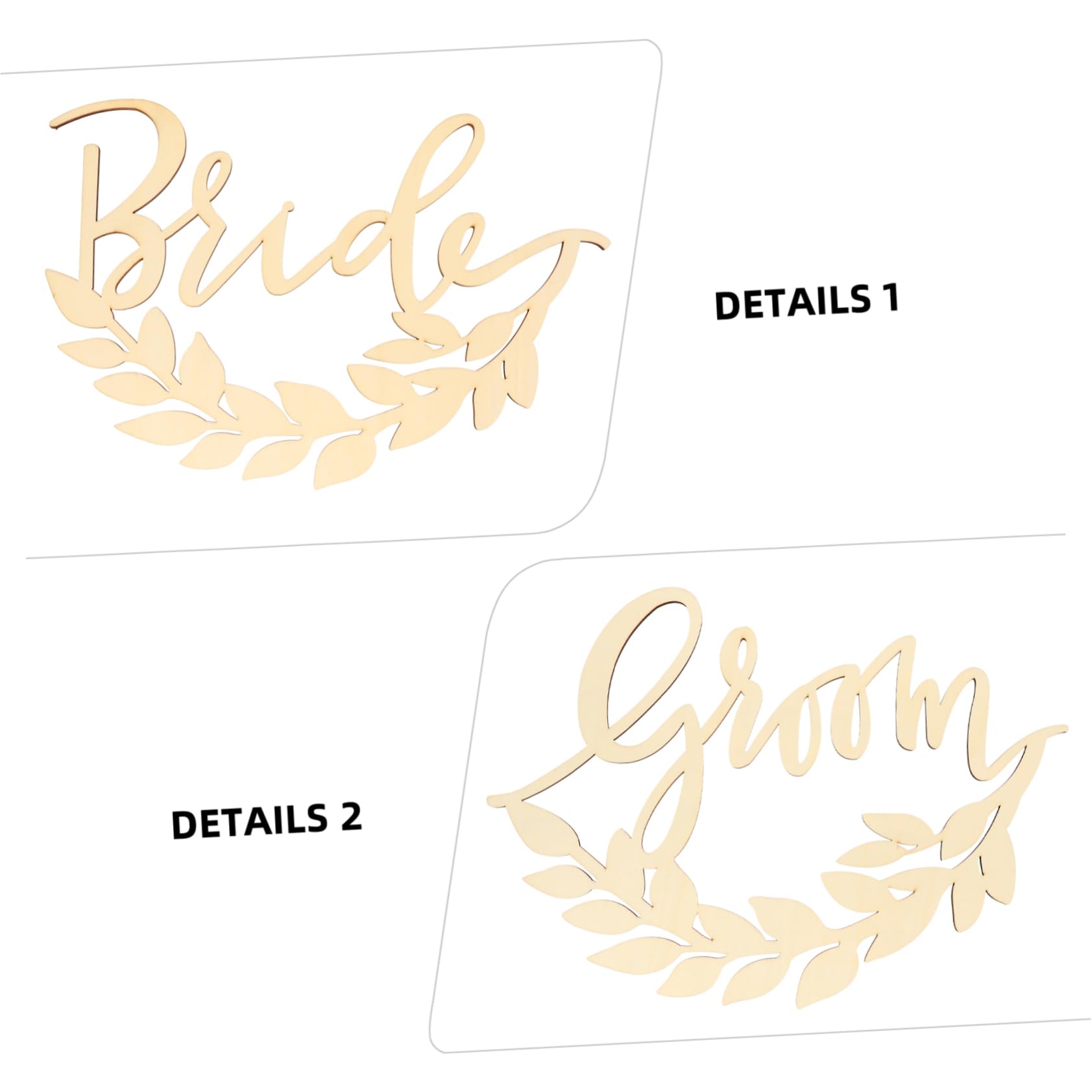 HOMSFOU Hochzeitsstuhl Rückenschild Holz Hochzeit Anhänger mit Braut und Bräutigam Design für Hochzeitsdekoration und Fotografie Wiederverwendbar und Langlebig