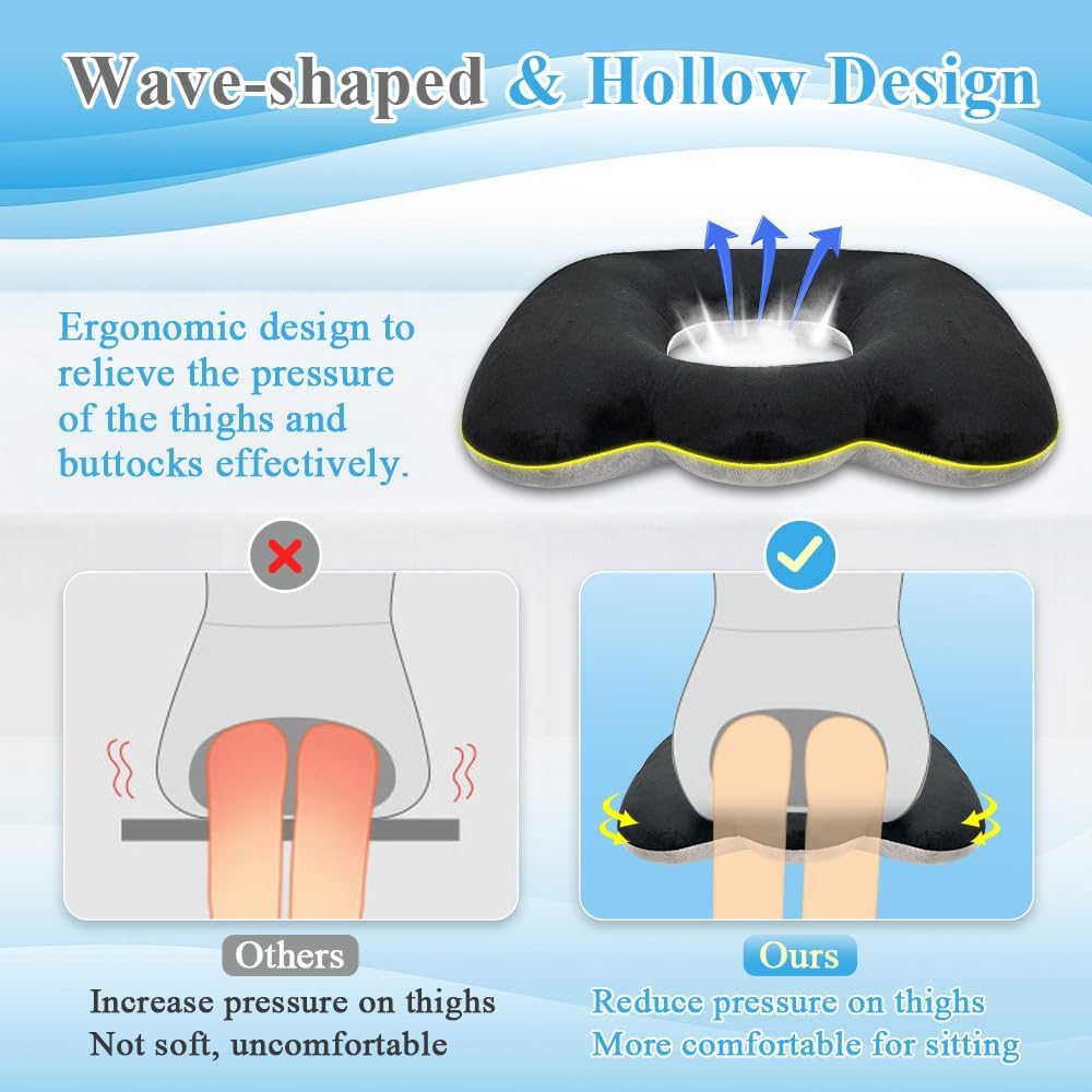 Bed Sore Cushion for Butt Lifting Donut Pillow for Tailbone Pain Relief Sitting Hemorrhoid Pillows After Surgery Donut Postpartum Doughnut Seat Cushion Pressure Ulcer Pillow Butt Lifting Cushions