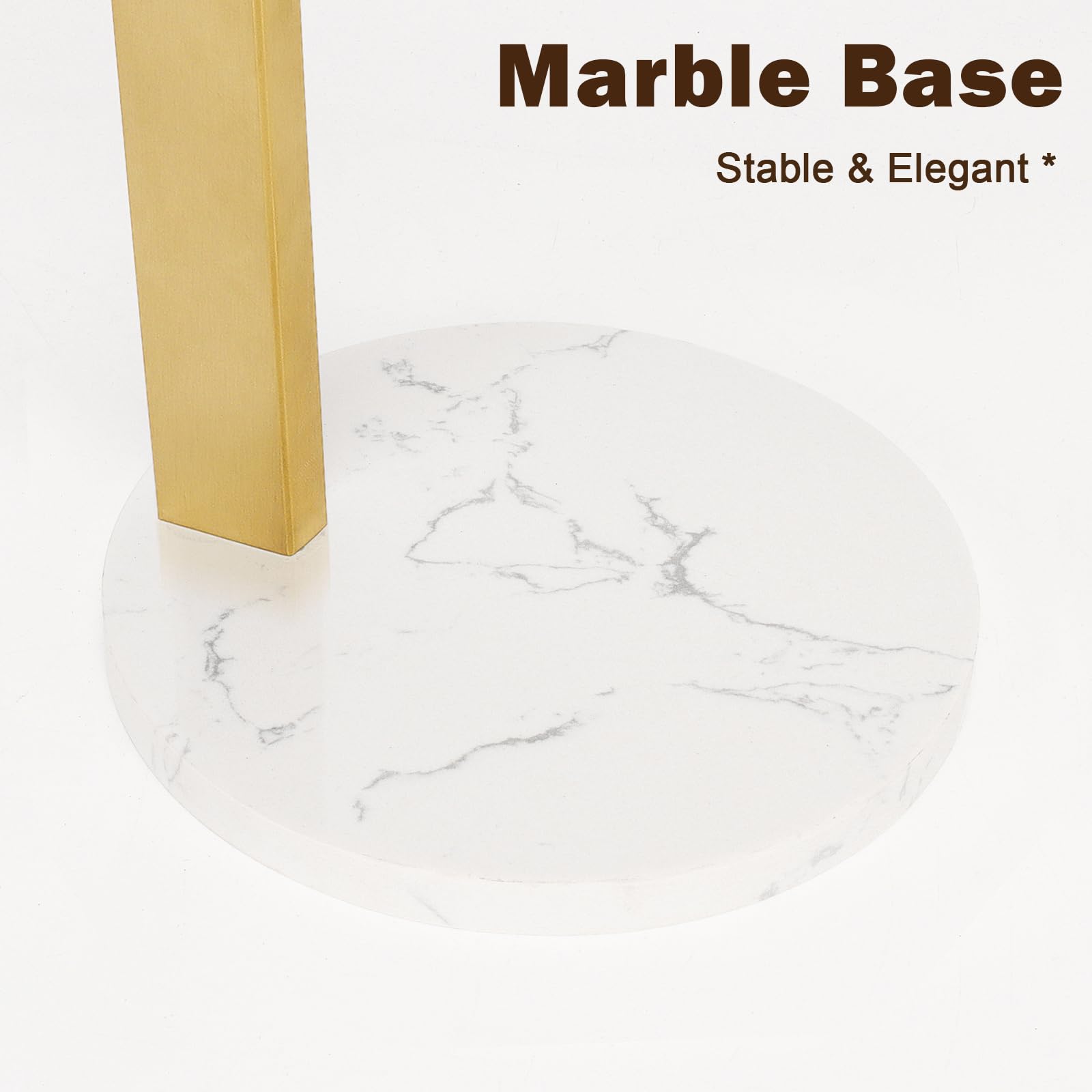 Toallero para toallas de mano para baño, toallero de pie en forma de L, organizador de encimera de tocador o cocina, material de acero inoxidable SUS304, base de mármol, dorado