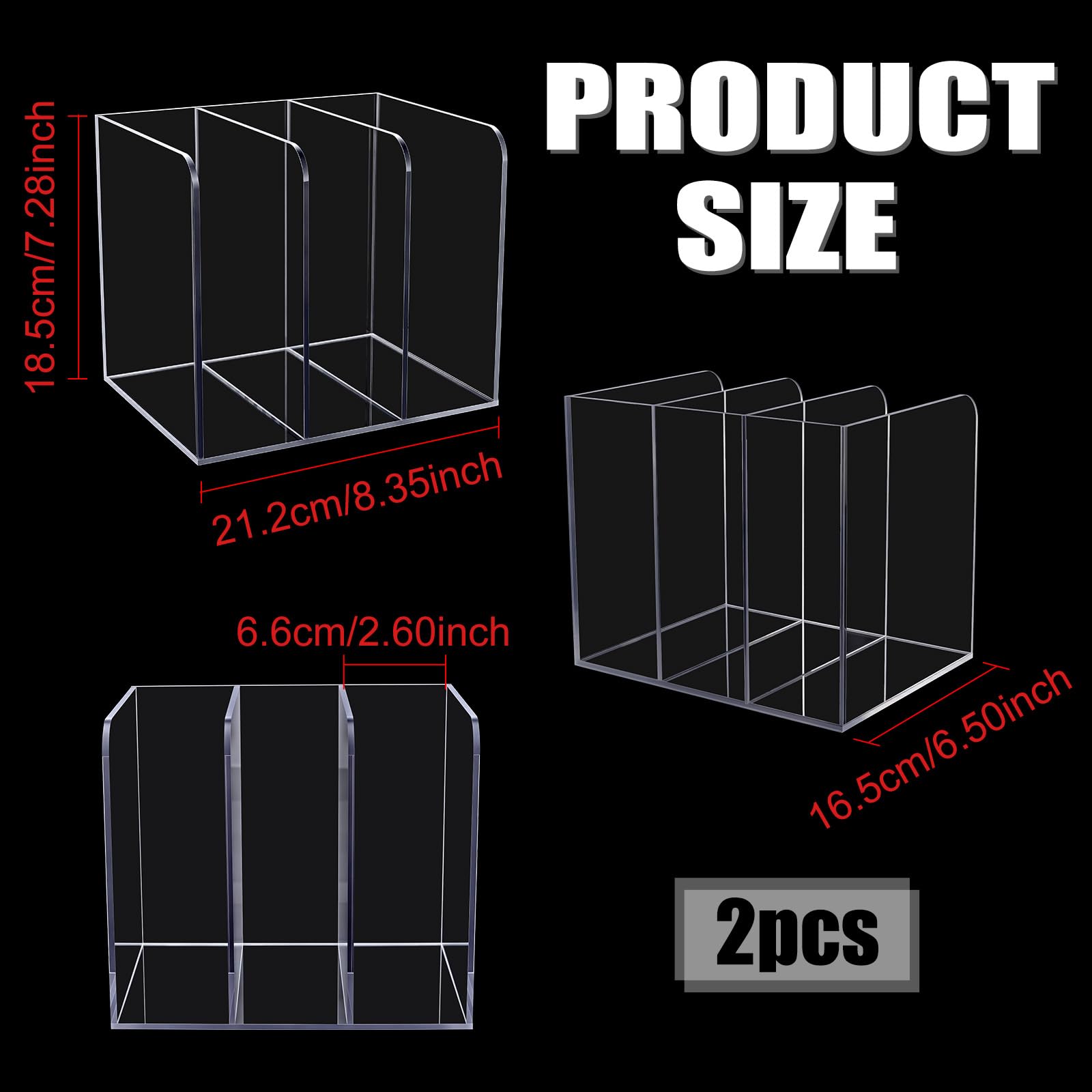 2 Stück Acryl Zeitschriftenhalter Schreibtischorganizer Transparenter Buchstützen Dokumentenhalter Mit 3 vertikalem Fach Ordnerablage Büroorganisation Dokumentensortierer Für Büro Zuhause