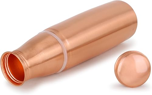 Miniatura 11 de Travellers - Botella de agua de cobre 100% puro con vidrio para beneficios ayurvédicos, botellas de agua de diseño, sin articulaciones