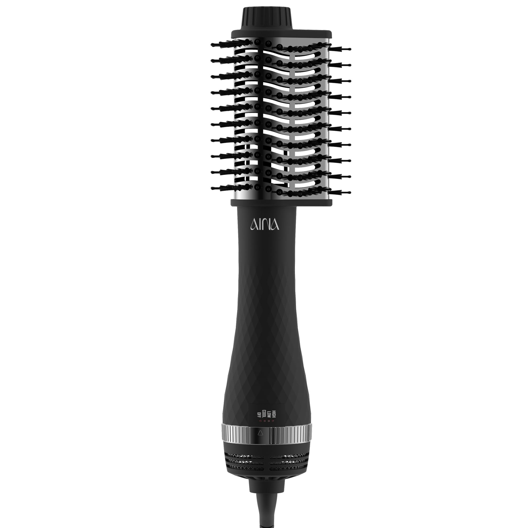 Hot air Brush, Blow Dryer Brush | 60MM 2-in-1 Titanium Volumizer, 3 Heat Settings | 360° Vented Airflow 110V/ALCI Plug (65mm Triangle)