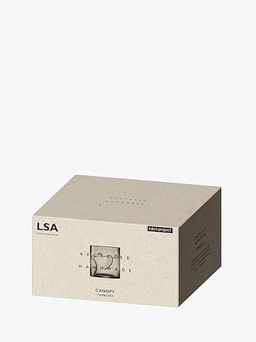 Miniatura 6 de LSA International Canopy - Vasos bajos de 9 onzas, juego de 4, cristalería de lujo y elegante de vidrio reciclado con base abovedada