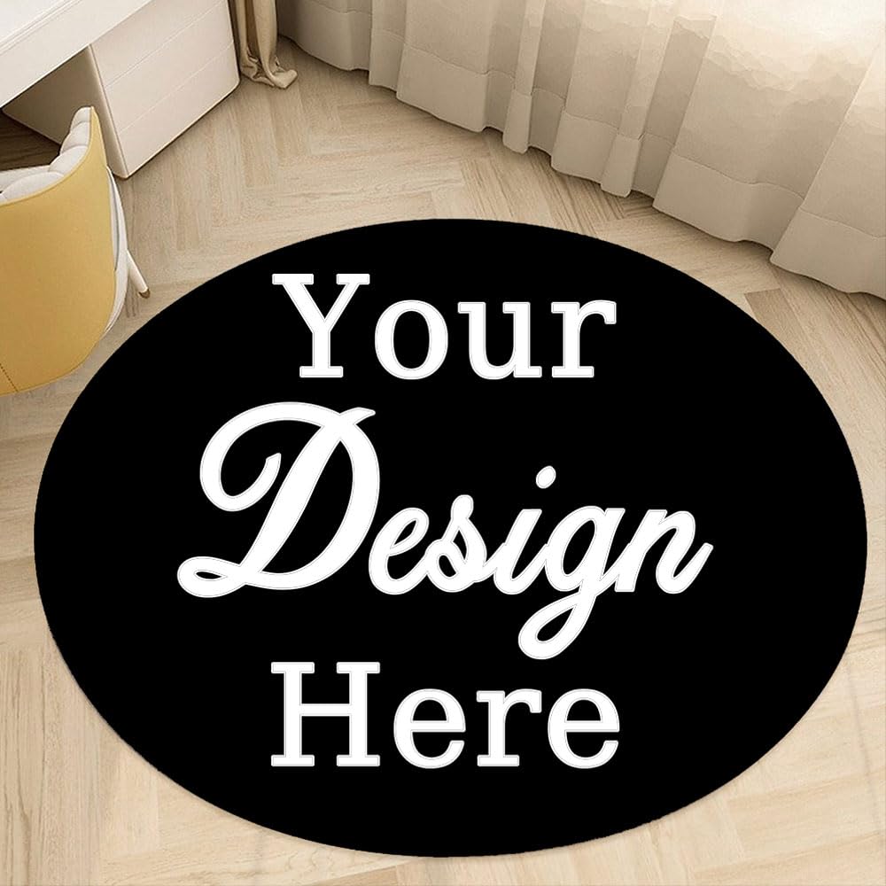 Personalized Rugs for Home Decorative Custom Round Mats with Your Photo Text Logo Image Customized Floor Carpet Decor