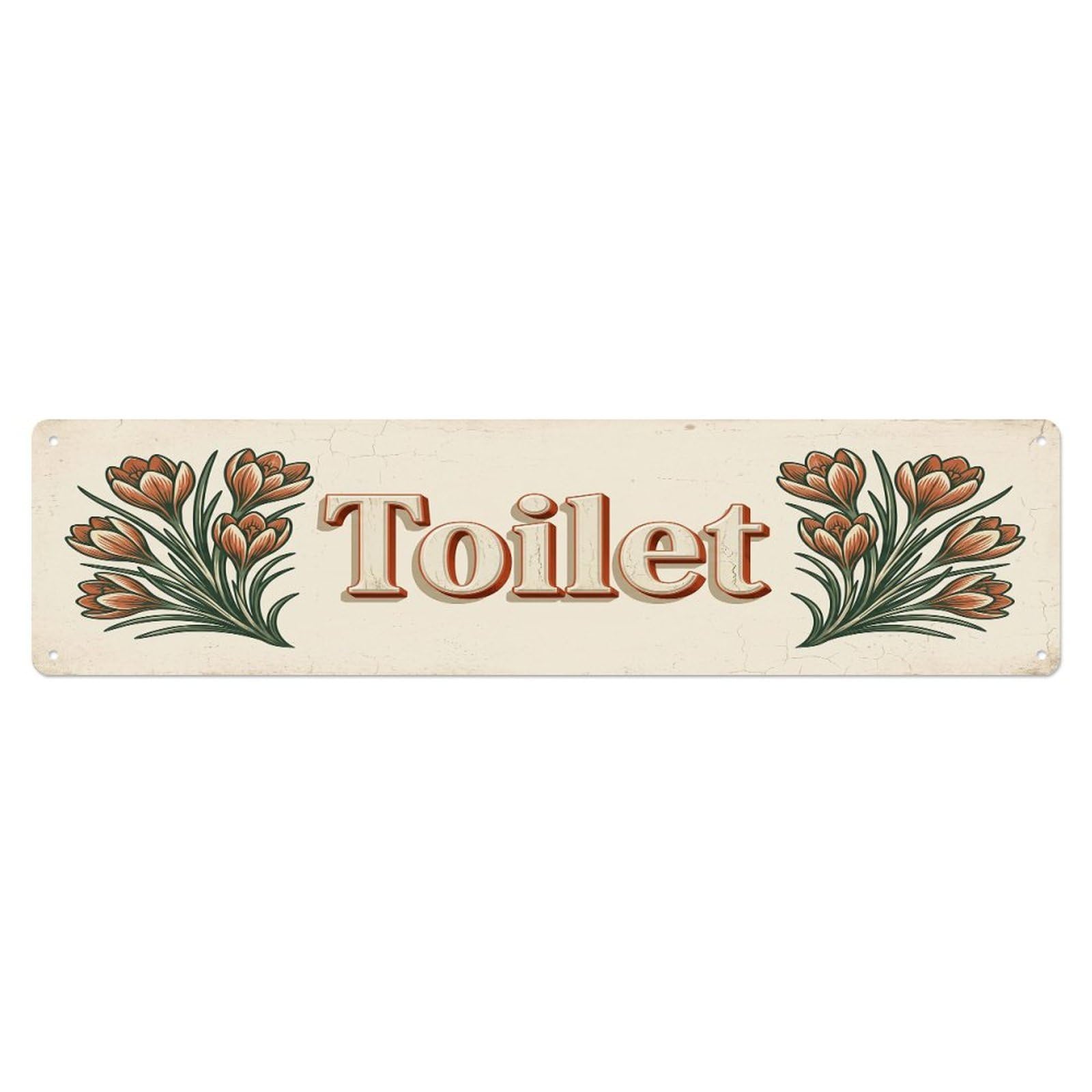 Cmhok Vintage Style Toilet Signage Crocus Vintage Metal Tin Sign Wall Decor For Cafe, Club, Garden Metal Poster 4X16inch