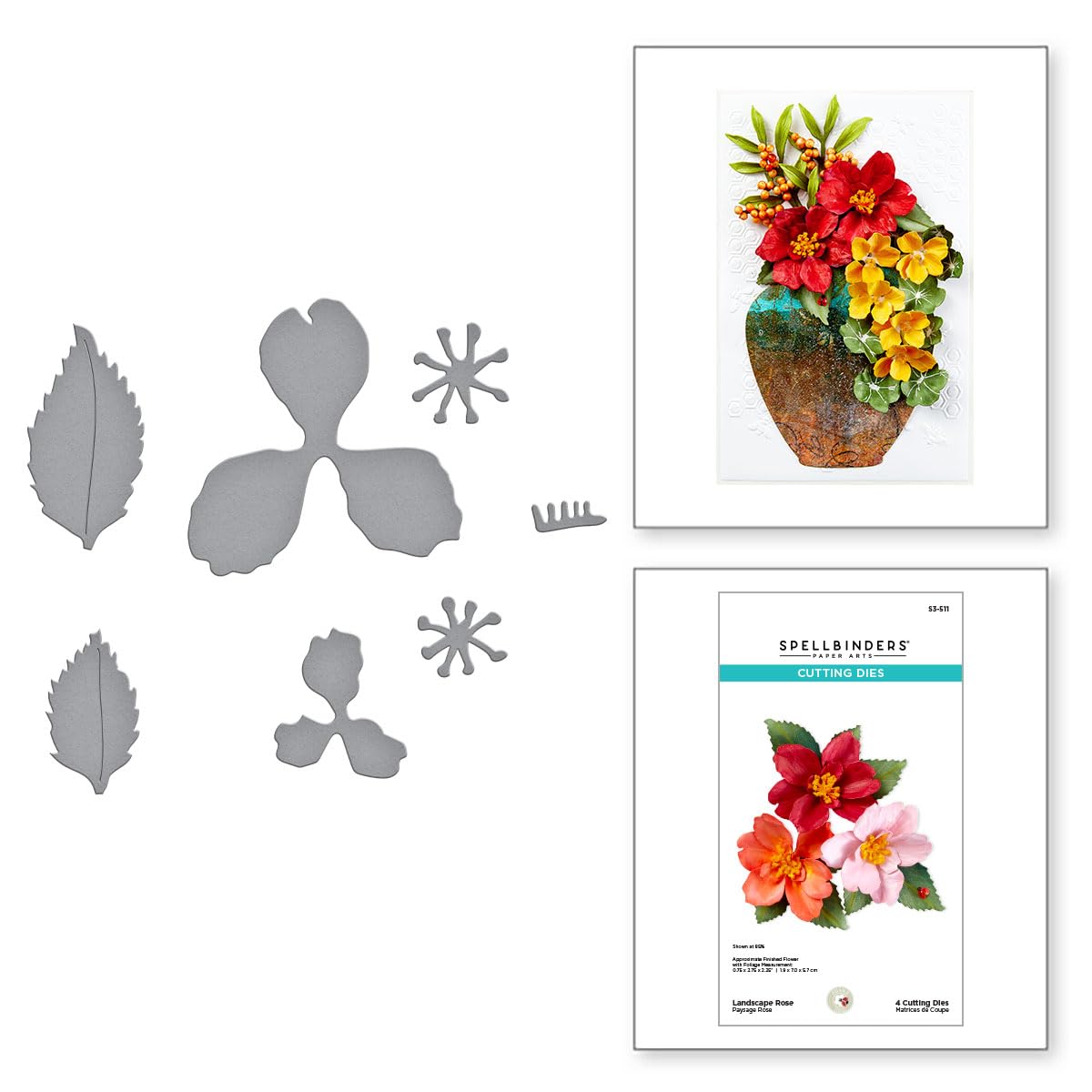 Spellbinders 3D Prägeschablone Bambus - 14x21,6cm Für Karten & Bastelprojekte